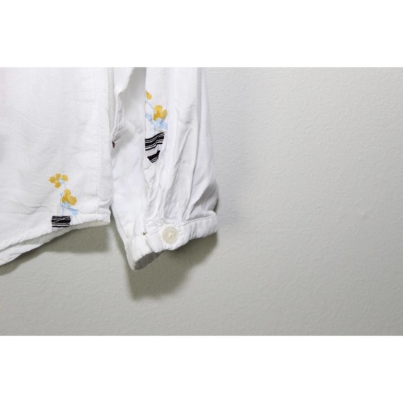 Joules Elvina Dog Print Button Up Shirt White Blouse LS Women's Size 2 H13483 - Picture 11 of 14